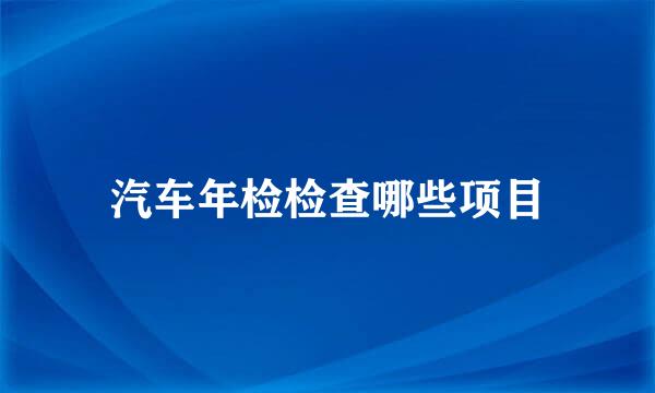 汽车年检检查哪些项目