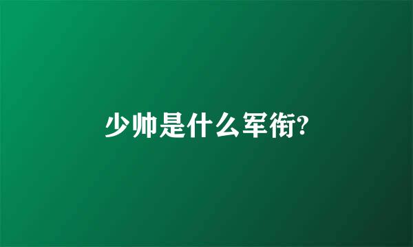 少帅是什么军衔?