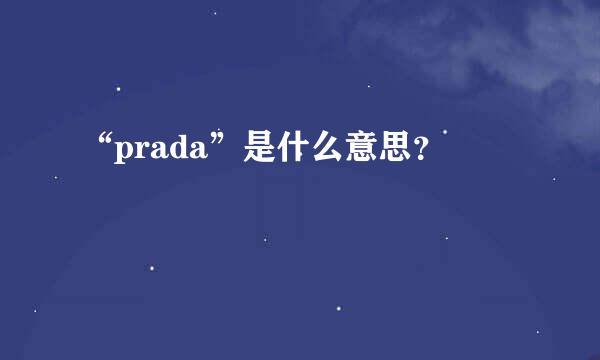 “prada”是什么意思？