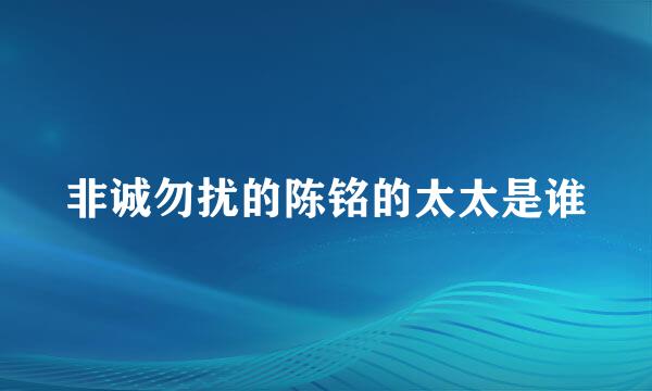 非诚勿扰的陈铭的太太是谁