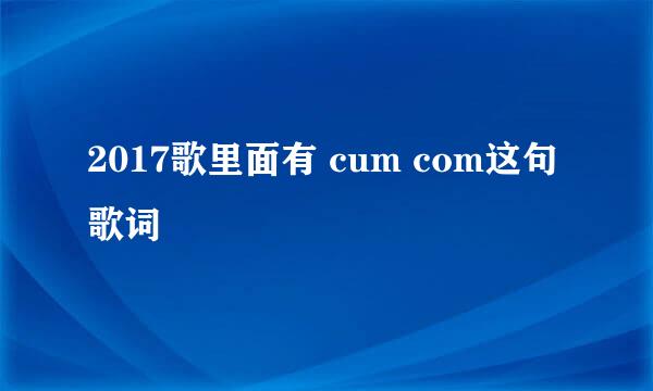 2017歌里面有 cum com这句歌词