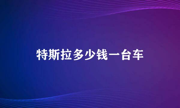 特斯拉多少钱一台车