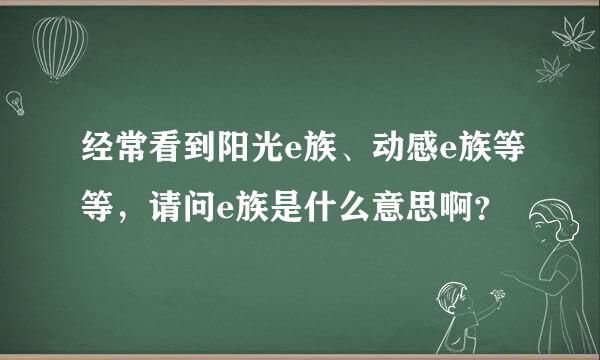 经常看到阳光e族、动感e族等等，请问e族是什么意思啊？