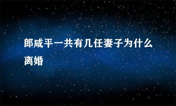 郎咸平一共有几任妻子为什么离婚