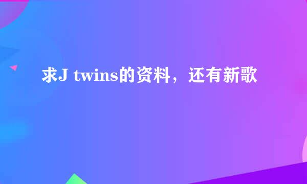 求J twins的资料，还有新歌