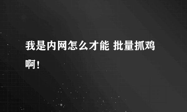 我是内网怎么才能 批量抓鸡啊！