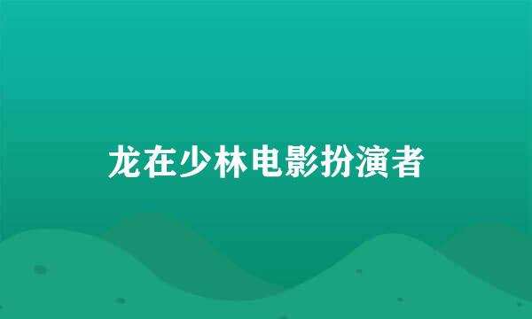 龙在少林电影扮演者