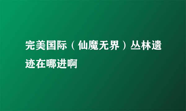 完美国际（仙魔无界）丛林遗迹在哪进啊