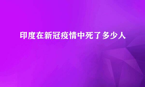 印度在新冠疫情中死了多少人