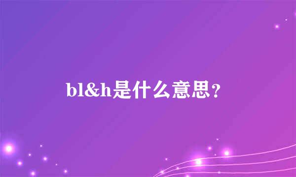 bl&h是什么意思？