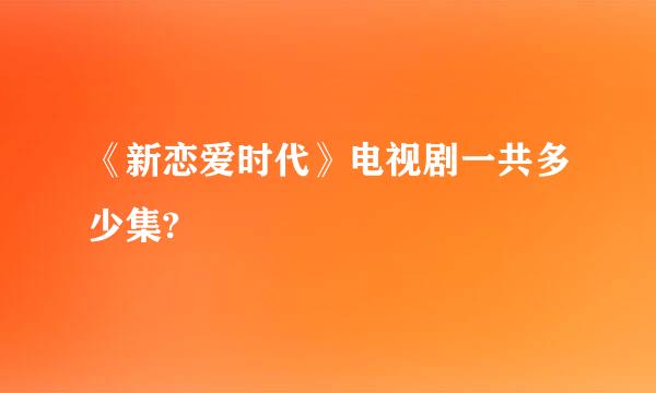 《新恋爱时代》电视剧一共多少集?