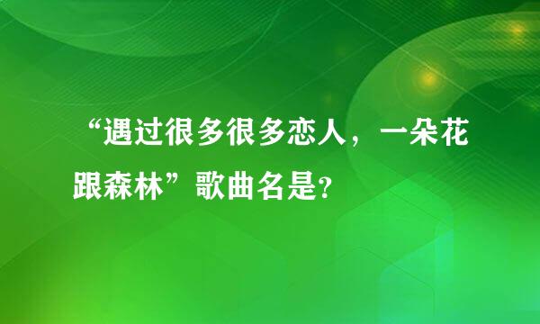 “遇过很多很多恋人，一朵花跟森林”歌曲名是？