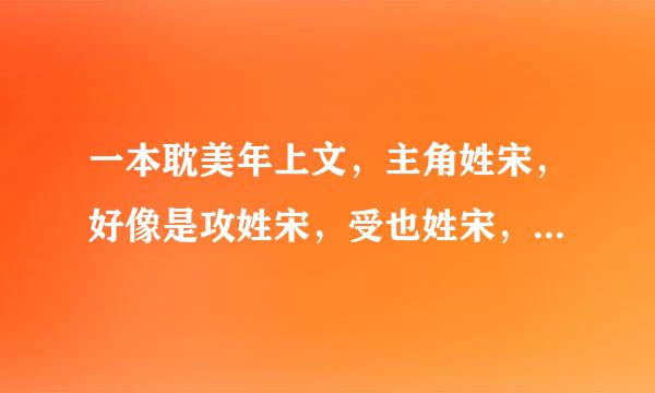 一本耽美年上文，主角姓宋，好像是攻姓宋，受也姓宋，受小时候叫末谅