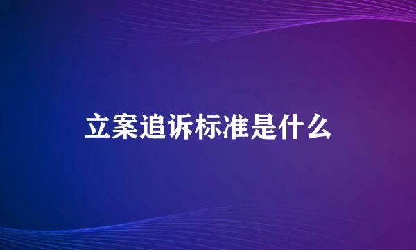 立案追诉标准是什么