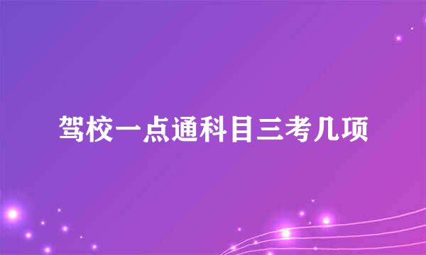 驾校一点通科目三考几项