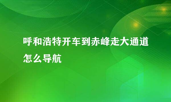 呼和浩特开车到赤峰走大通道怎么导航