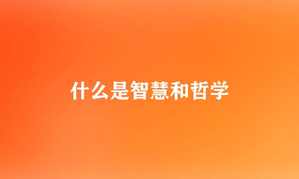 什么是智慧和哲学