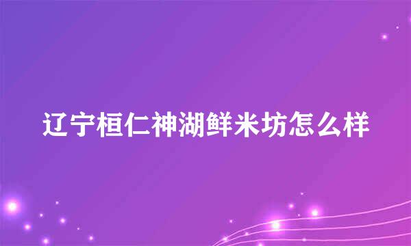 辽宁桓仁神湖鲜米坊怎么样