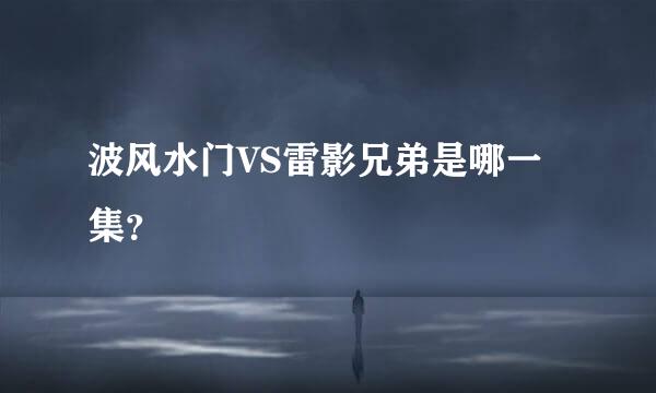 波风水门VS雷影兄弟是哪一集？