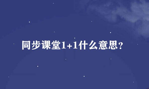 同步课堂1+1什么意思？