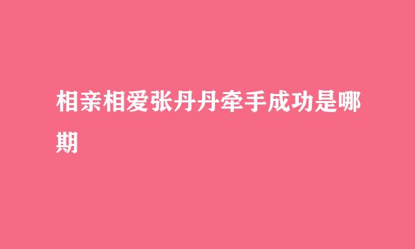 相亲相爱张丹丹牵手成功是哪期