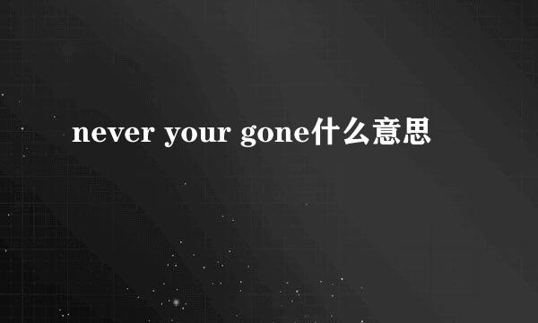 never your gone什么意思