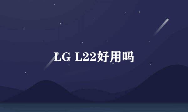 LG L22好用吗