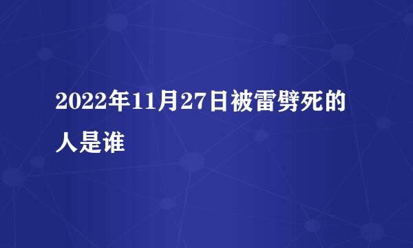 2022年11月27日被雷劈死的人是谁