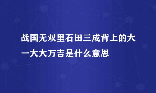 战国无双里石田三成背上的大一大大万吉是什么意思