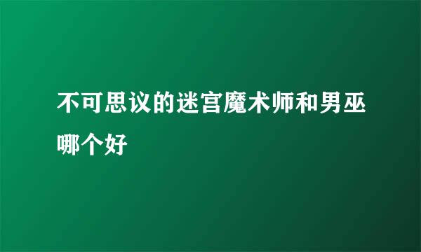 不可思议的迷宫魔术师和男巫哪个好