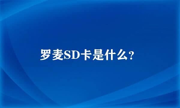 罗麦SD卡是什么？