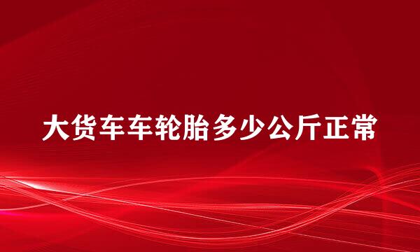 大货车车轮胎多少公斤正常