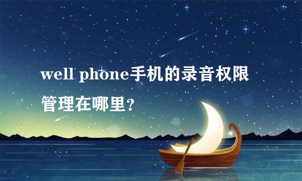 well phone手机的录音权限管理在哪里？