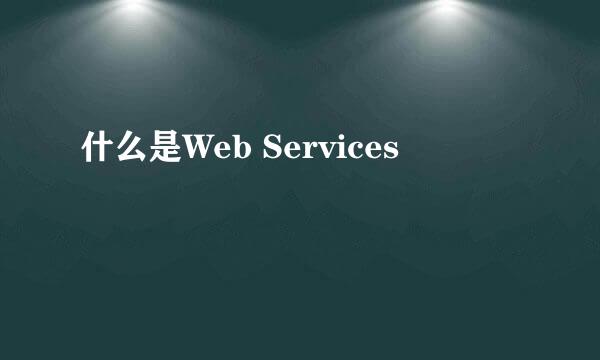 什么是Web Services