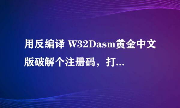 用反编译 W32Dasm黄金中文版破解个注册码，打开反汇编就关闭了，什么提示也没有，能告诉我解决方法吗？