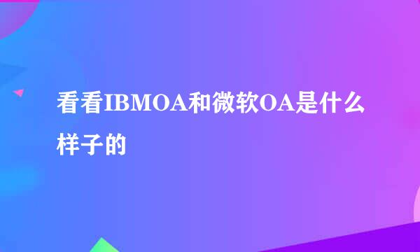 看看IBMOA和微软OA是什么样子的