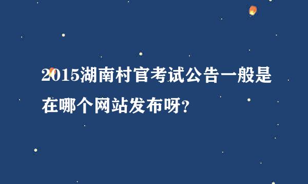 2015湖南村官考试公告一般是在哪个网站发布呀？