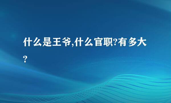 什么是王爷,什么官职?有多大?