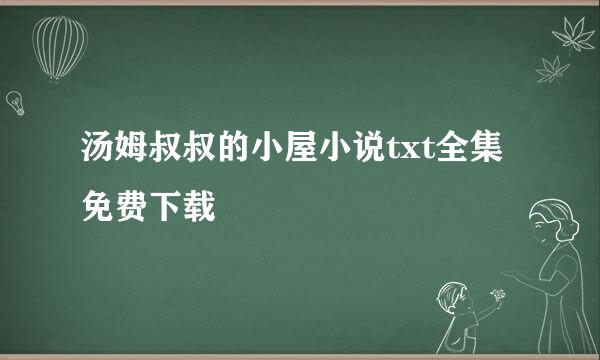 汤姆叔叔的小屋小说txt全集免费下载