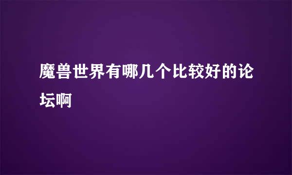 魔兽世界有哪几个比较好的论坛啊