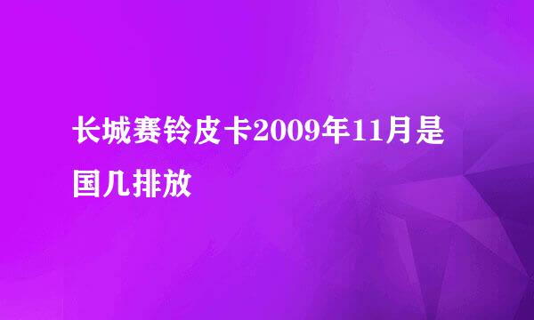 长城赛铃皮卡2009年11月是国几排放