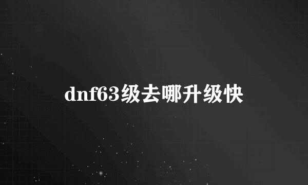 dnf63级去哪升级快