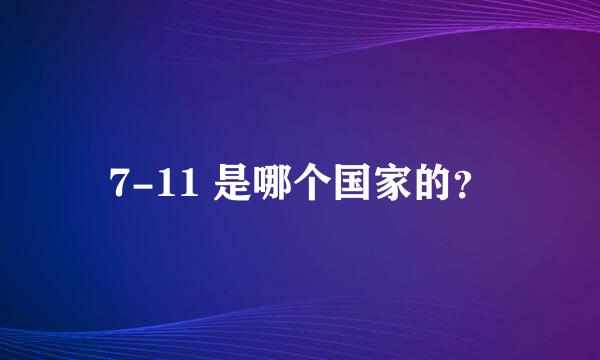 7-11 是哪个国家的？