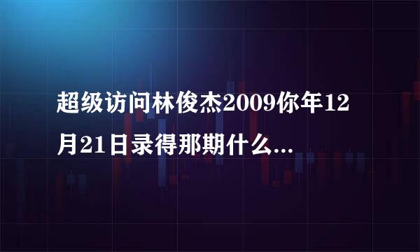 超级访问林俊杰2009你年12月21日录得那期什么时候播出？