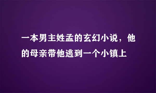 一本男主姓孟的玄幻小说，他的母亲带他逃到一个小镇上