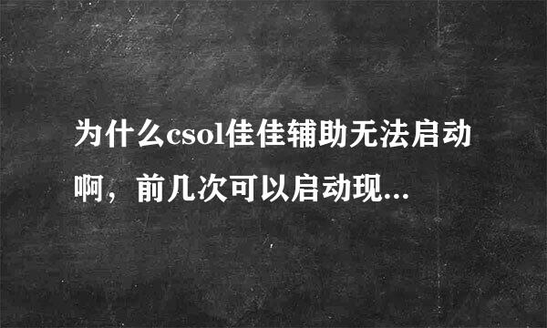 为什么csol佳佳辅助无法启动啊，前几次可以启动现在启动不来了。