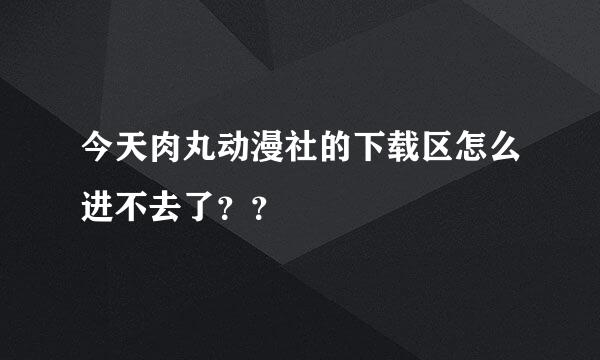 今天肉丸动漫社的下载区怎么进不去了？？