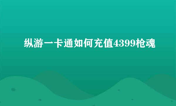 纵游一卡通如何充值4399枪魂