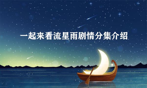 一起来看流星雨剧情分集介绍