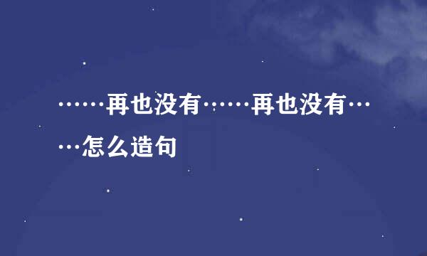 ……再也没有……再也没有……怎么造句